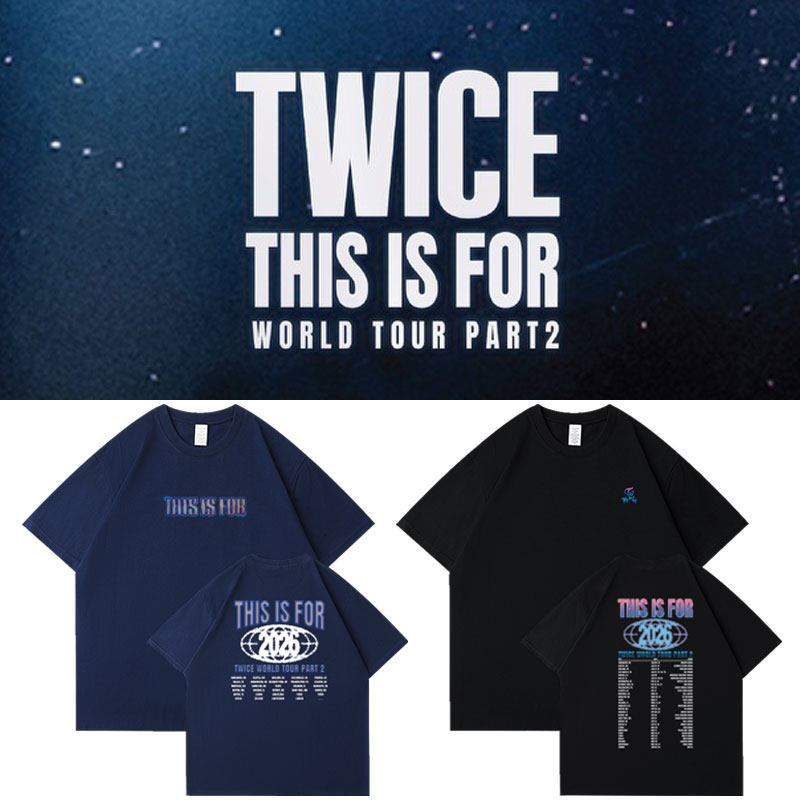TWICE 2026 6th Tour This Is สําหรับคอนเสิร์ตเสื้อยืดผ้าฝ้ายหลวม Kpop Merch Tee