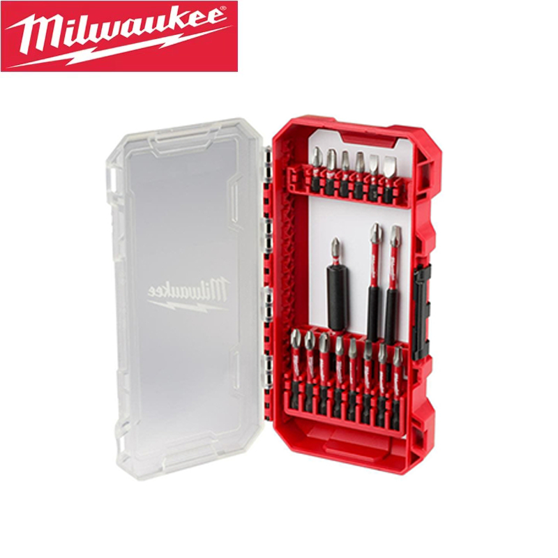 Milwaukee 48-32-4403 SHOCKWAVE Impact Duty Driver Bit ชุด 18PC ทนทานไขควงชุด Slotted เจาะ Bit