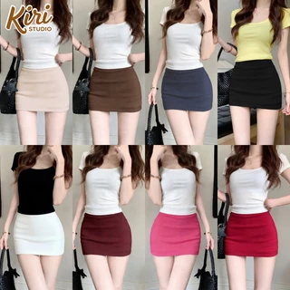 10สี กระโปรงสั่น กระโปรง ขนาด S-3XL ดุผอม มินิมอล ทรงเอ คลาสสิก#303354
