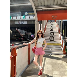 Fariy🍒คลังสินค้าพร้อม🍒 กางเกงขาสั้นผ้าไหมน้ำแข็งเนื้อบางเบา แห้งเร็ว กันแดด สีสันสดใส สำหรับผู้หญิงตัวเล็ก เหมาะสำหรับฤดูร้อน