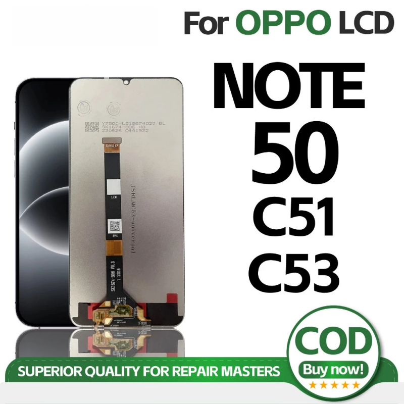 สําหรับRealme Originl LCDหมายเหตุ 50 RMX3834 C51 c53 narzo N53 จอแสดงผลLCD Touch Screen digitizer As