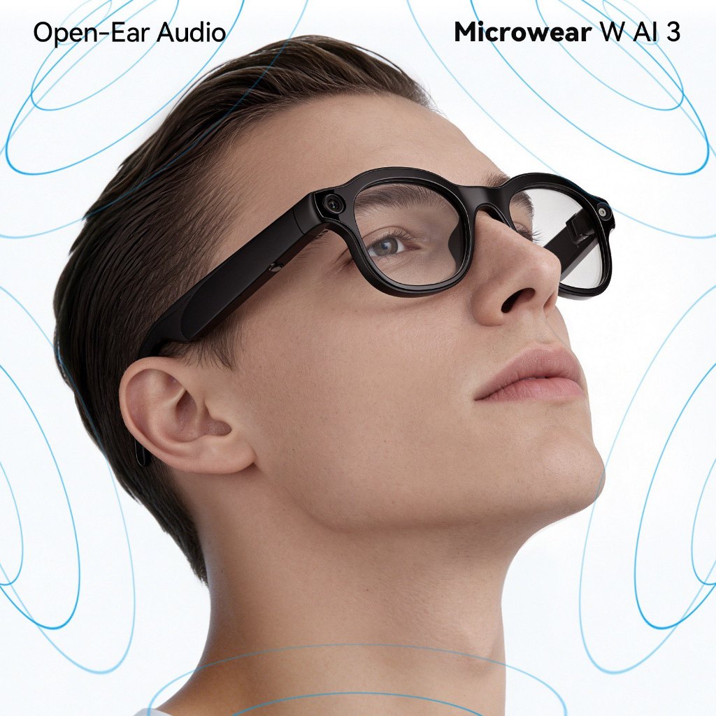 Ai 3 pro Microwear สมาร์ท Al กล้องบลูทูธแว่นตา HD Call ไฟฉายที่แข็งแกร่งเพลง Voice Assistant แว่นตาก