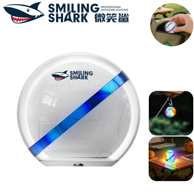 SMILING SHARK LY8320 ไฟแคมป์ LED ขนาดเล็ก ไฟสี ไฟรอบข้าง โหมด 6 ไฟแคมป์แบบแขวน Type-c กันน้ําแบบชาร์จได้ งานแคมป์กลางแจ้ง