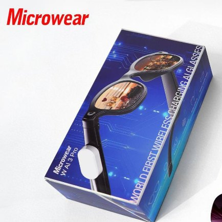 TOP Microwear Ai 3 สมาร์ท Al กล้องบลูทูธแว่นตา HD Call ไฟฉายที่แข็งแกร่งเพลง Voice Assistant แว่นตาก