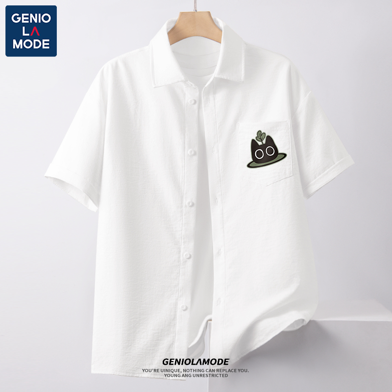【COD】GENIO LAMODE เสื้อเชิ้ตแขนสั้น เนื้อผ้าเย็น เกาหลี HAVANA SHIRT เสื้อเชิ้ตผู้ชาย เสื้อฮาวาย oversize M-5XL