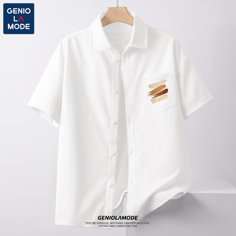 GENIO LAMODE เสื้อเชิ้ตแขนสั้น Ice Silk เนื้อผ้าเย็นสบาย ระบายอากาศดี ใส่คล่องตัว