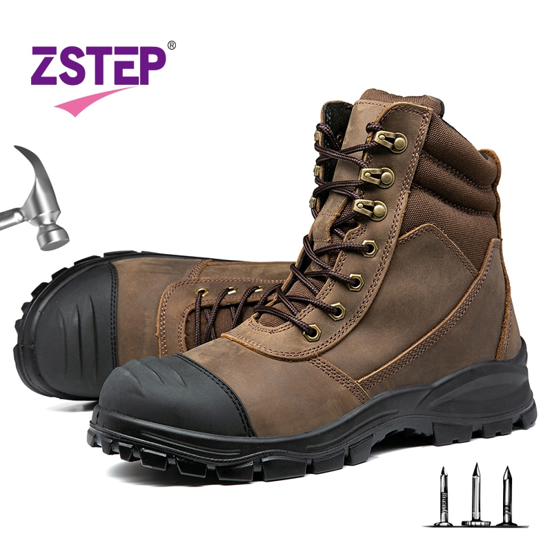ZSTEP รองเท้าเซฟตี้ Steel Toe ซิป ของแท้หนังซิปรองเท้าหนัง ขนาดสบาย 39-45