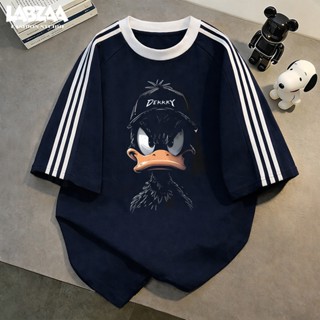 【จัดส่งตลอด 24 ชั่วโมง】⚡เสื้อยืด oversize ลายเป็ด คอกลมแขนสั…