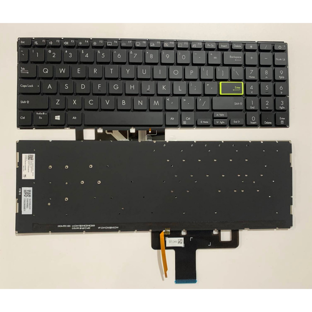 US รูปแบบแป้นพิมพ์แล็ปท็อปสําหรับ Asus X521 X521EA X521EQ X521FA X521FL X521JQ X521UA ไม่มีจุดพร้อม 