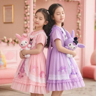สาวแต่งตัวเด็กแต่งตัวเจ้าหญิงกระโปรงเด็กผ้าฝ้ายเลื่อมสาวเสื้อผ้าแฟชั่น