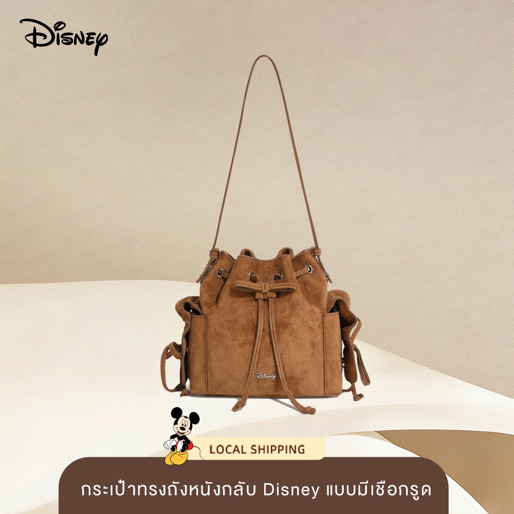 กระเป๋าสะพายเอว Disney แท้สำหรับผู้หญิง สีบราวน์ และคัลเค อเนกประสงค์ พื้นที่เก็บของขนาดใหญ่ ใช้งานได้ทุกวันและการเดินทาง