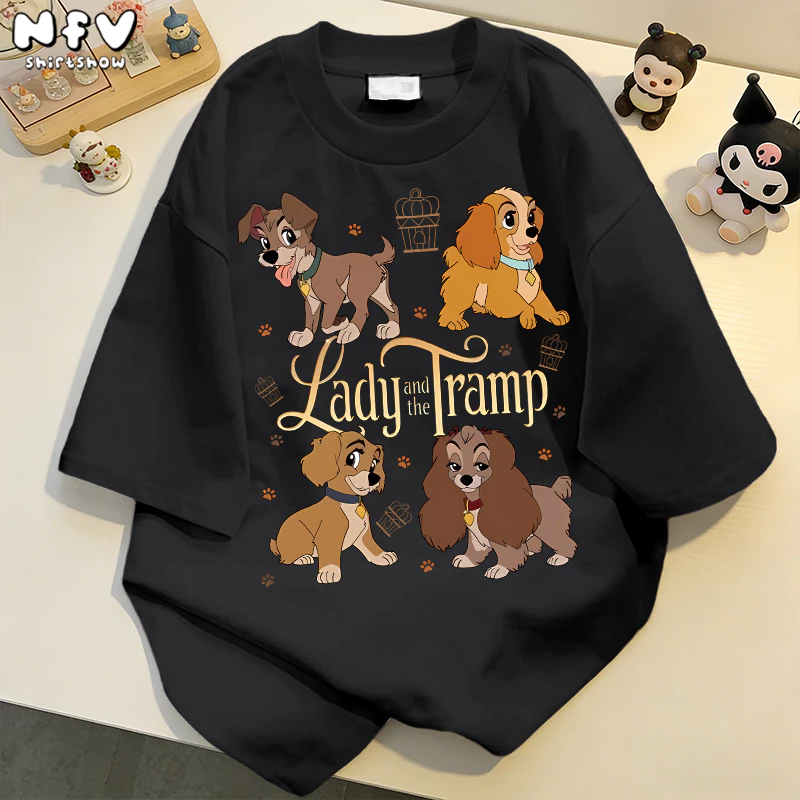【จัดส่งตลอด 24 ชั่วโมง】🎀 NFVเสื้อยืดคอกลม ลายลูกสุนัข การ์ตูน ทรงหลวม ผ้าฝ้าย ชาย-หญิง วัยรุ่น YG841