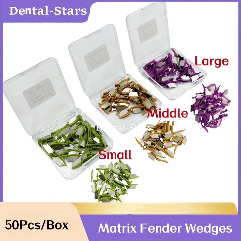 Dental Matrix Fender Wedges Prep Diastema Wedge Guard เหมาะกับ Palodent V3 L/M/S 50 ชิ้น/กล่อง