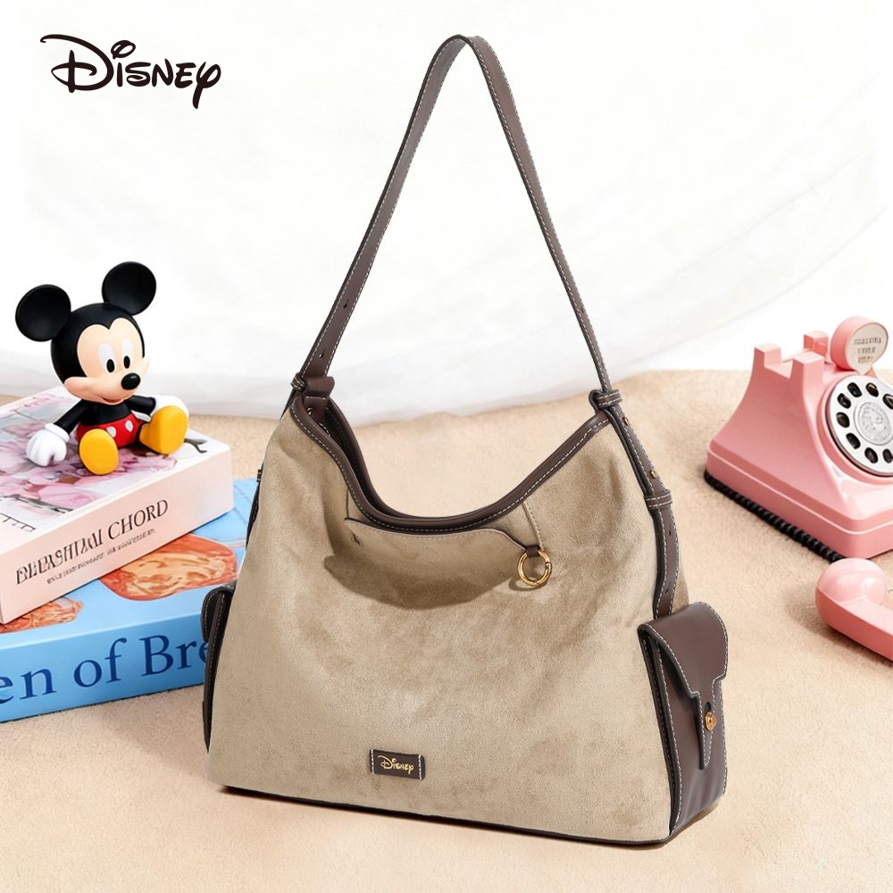 Disney แท้ tote bag สตรี ขนาดใหญ่ กระเป๋าสะพายไหล่สำหรับวันที่สบายๆ ใช้งานประจำวัน การเดินทาง และทำงาน