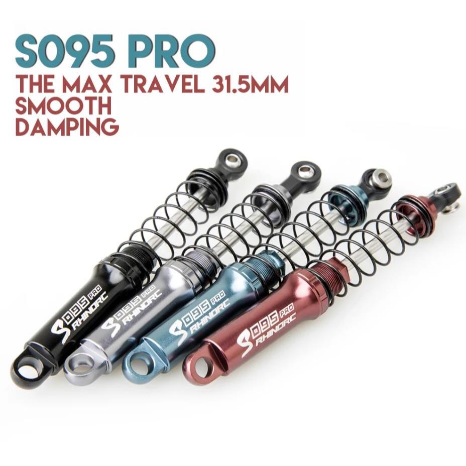 RhinoRC S095 Pro 95mm Crawling Shock max travel 31.5mm สําหรับ 4lbs ถึง 12lbs