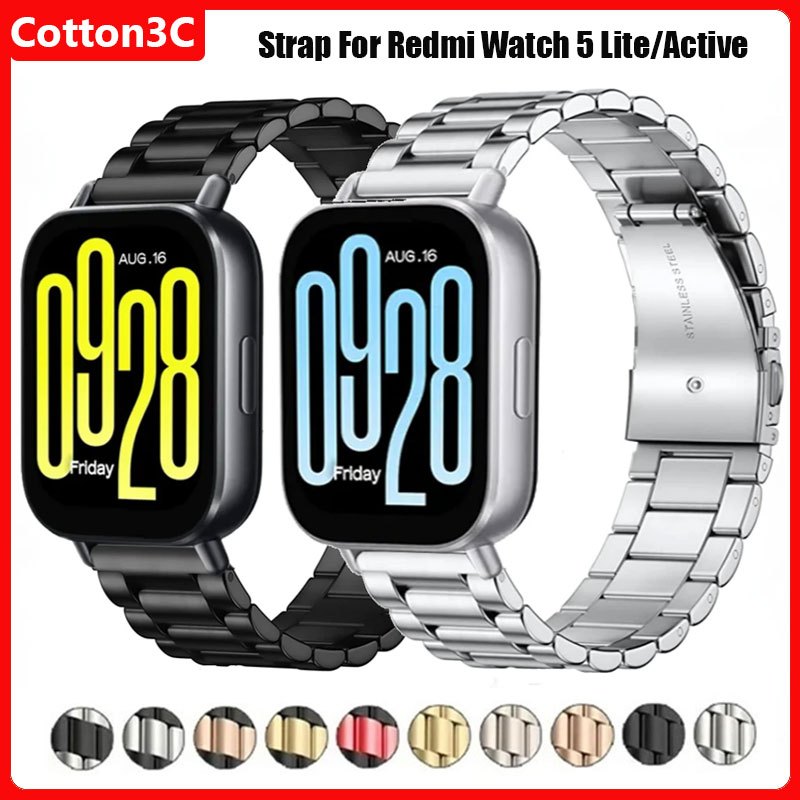 สแตนเลสสตีลสําหรับนาฬิกา Redmi 5 Active/Lite 22 มม.สายโลหะสําหรับ Redmi Watch 5 Active สร้อยข้อมืออุปกรณ์เสริม
