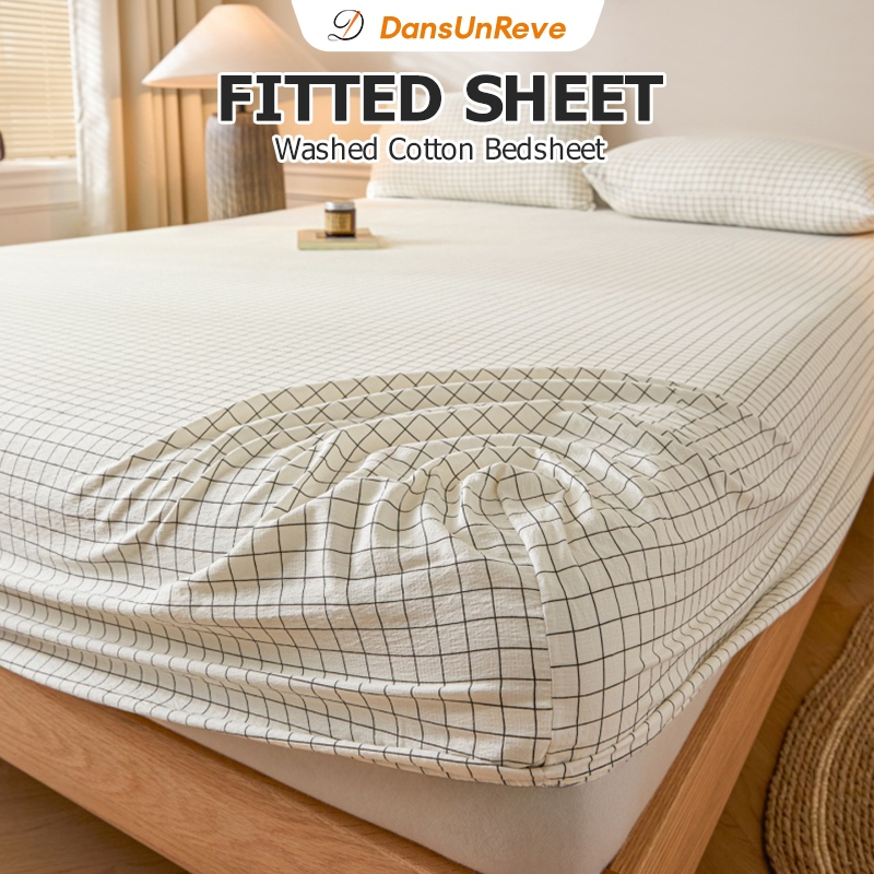 ผ้าปูที่นอน ล้างผ้าฝ้าย นอน ผู้พิทักษ์ fitted sheet ผ้าปูรัดมุม 3ฟุต 4ฟุต 6ฟุต 床笠