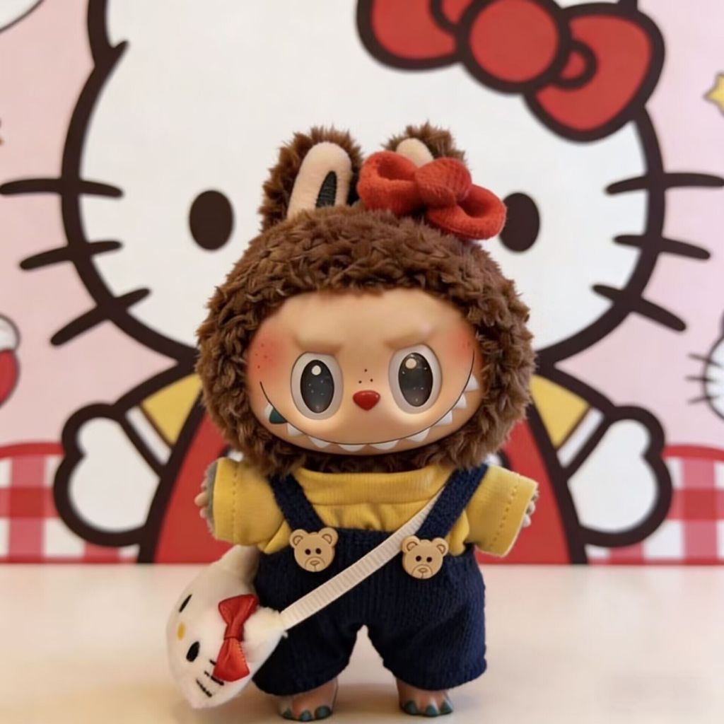 17 ซม.Labu ตุ๊กตา Hello Kitty Hello Kitty Hello Kitty เสื้อผ้าเปลี่ยน Hand-Made 123th Generation เสื