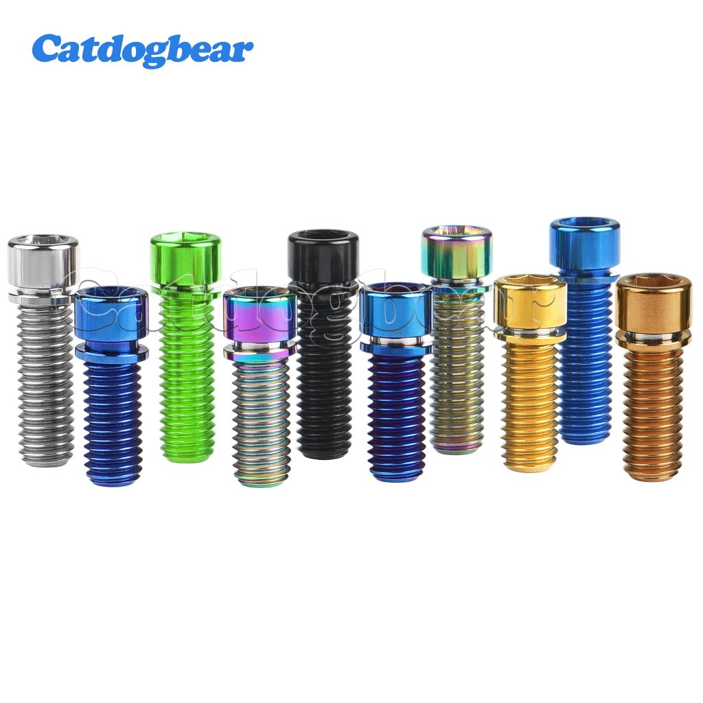 Catdogbear M7 / M8X20 25 มม.เครื่องซักผ้าไทเทเนียม Bolt สําหรับ BMX Stem จักรยานเสือภูเขาสกรูอุปกรณ์เสริม