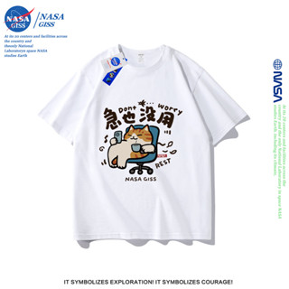 NASA เสื้อยืดชายหญิงแขนสั้น สไตล์ลำลอง summer Don't worry พิ…