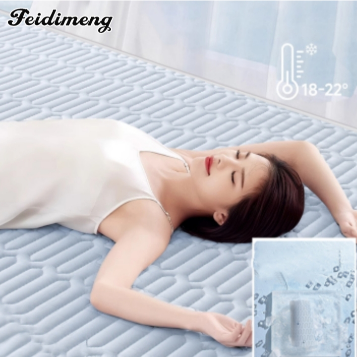 FDM เสื่อเย็น  เสื่อปูนอนนุ่ม ผ้ารัดที่นอน 3ฟุต 4ฟุต 5ฟุต 6ฟุต (ผ้าปูที่นอน+ปลอกหมอน)