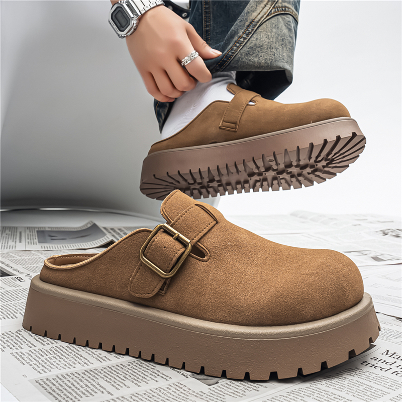 รองเท้าโลฟเฟอร์ล่อผู้ชายอินเทรนด์ | หนังกลับ/หนัง Upper & Elevated Chunky Sole