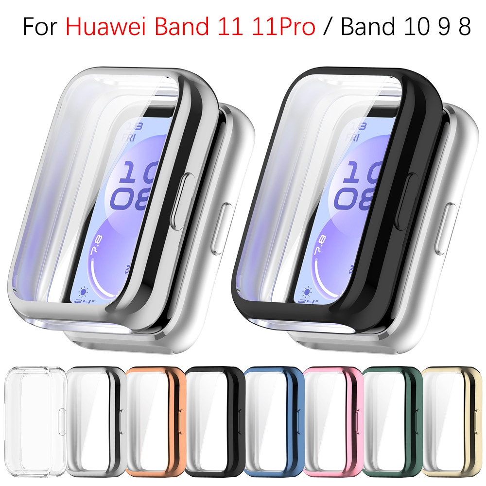 ป้องกันหน้าจอสําหรับ Huawei band 11/11Pro Full Coverage กันชน Soft TPU ป้องกันกรณีสําหรับ Huawei band 10/9/8 อุปกรณ์เสริม