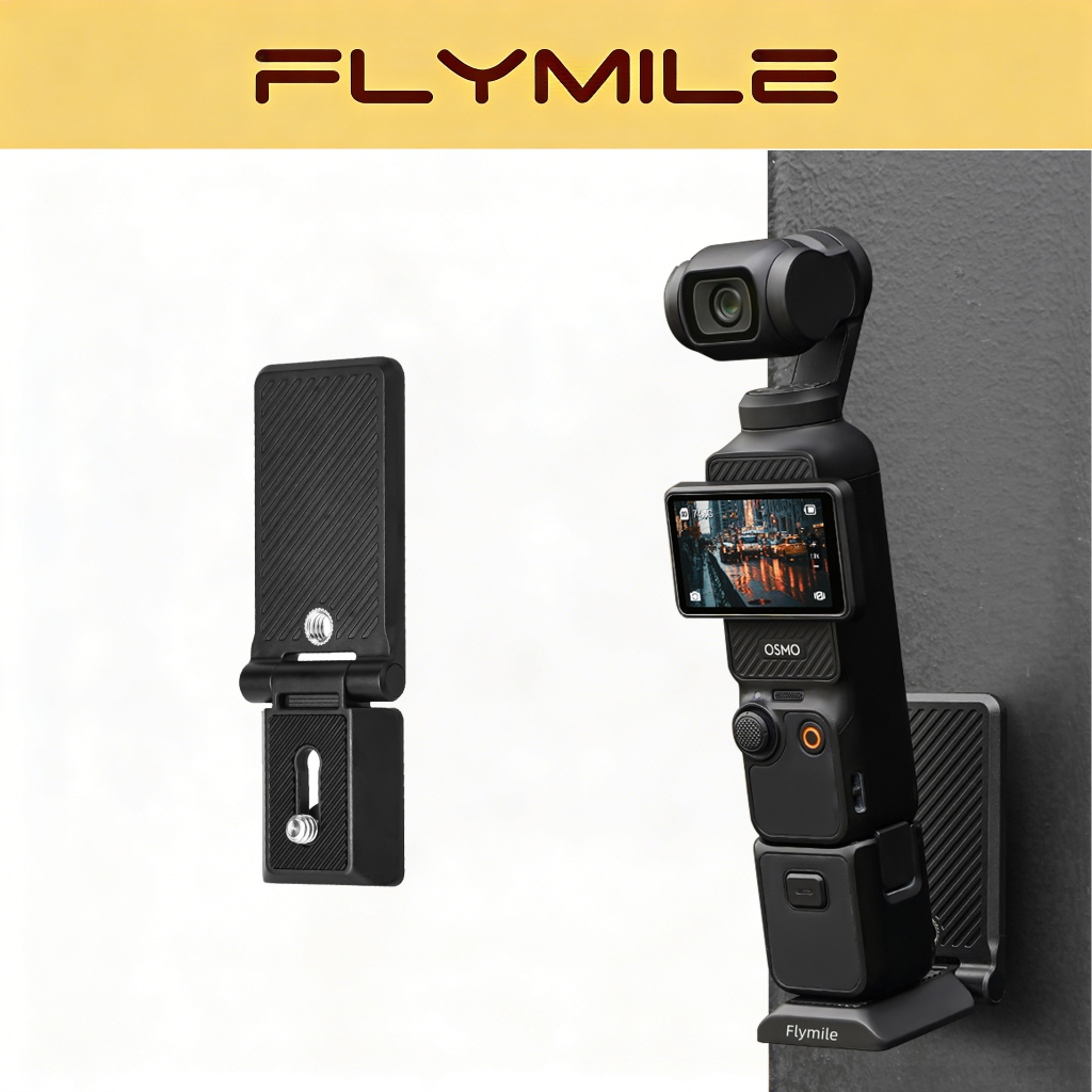 Flymile Magnetic Mount L-bracket สําหรับ DJI Osmo Pocket 3/Insta360 X5, ขาตั้งเดสก์ท็อปพร้อมสกรู 1/4 นิ้ว