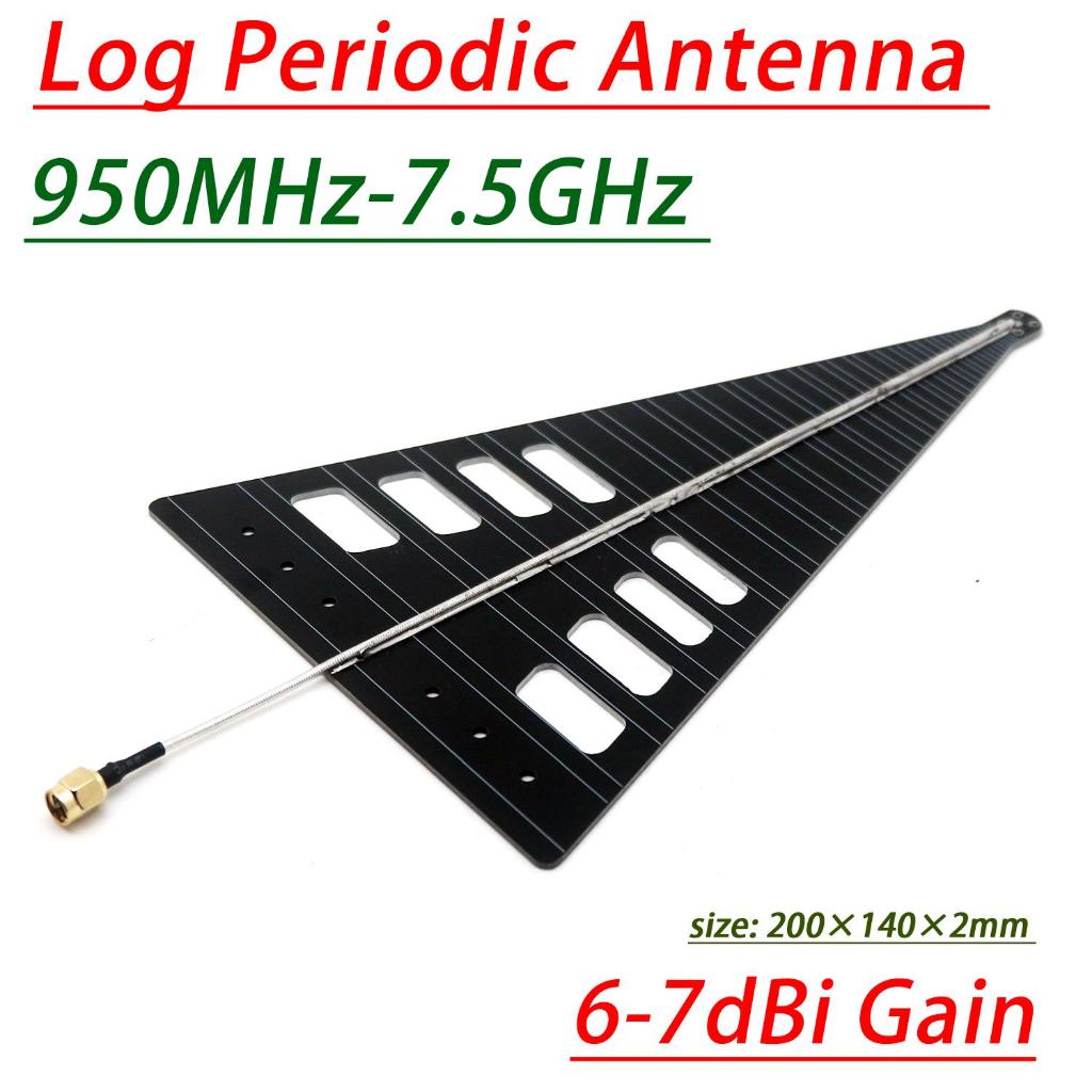 UWB Log Periodic Antenna 950MHz-7.5GHz ทิศทางสําหรับการตรวจสอบสัญญาณ 1090M/2.4G/5.8G, RF Test Amplif