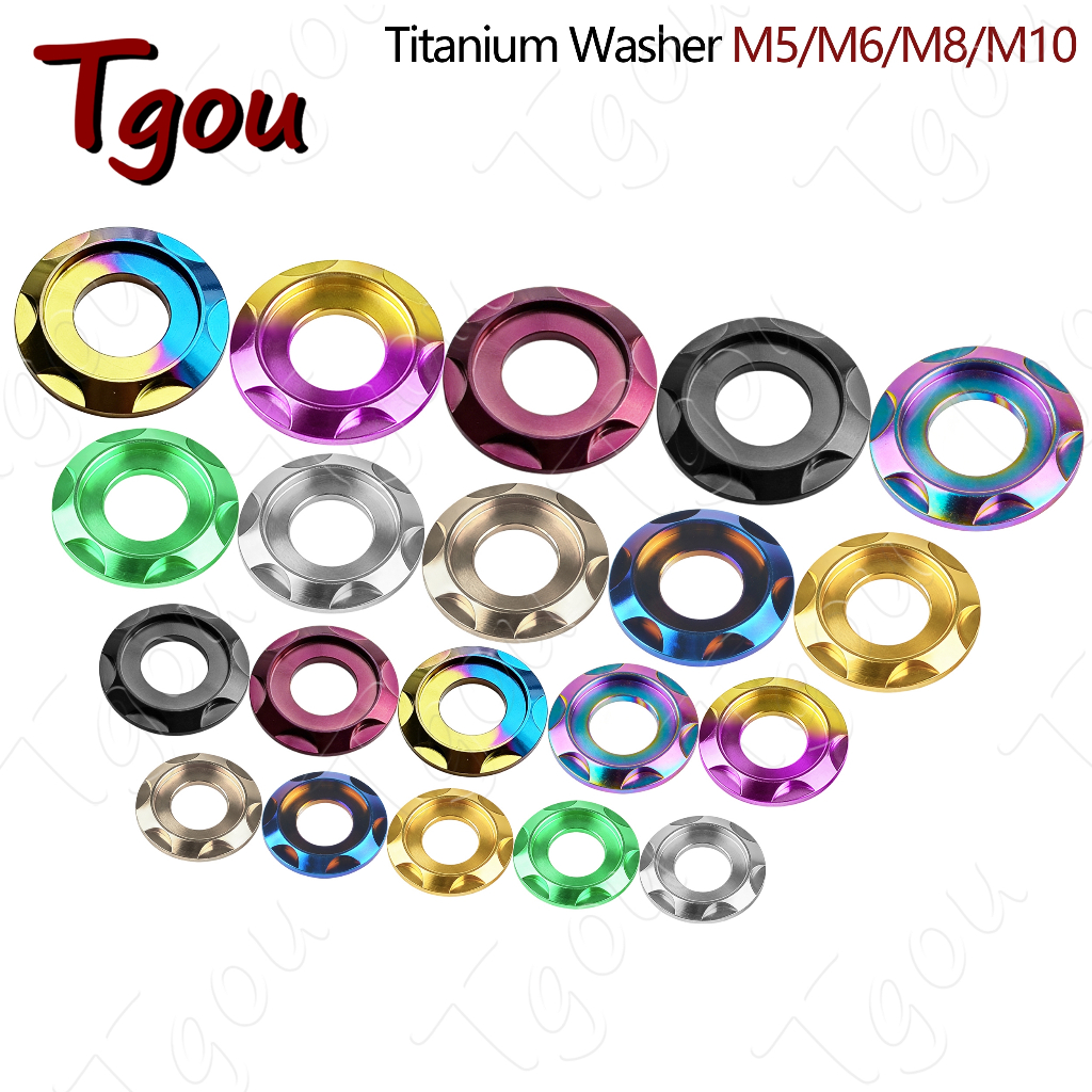 Tgou แหวนรองไทเทเนียม M5 M6 M8 M10 สําหรับรถจักรยานยนต์ รถยนต์