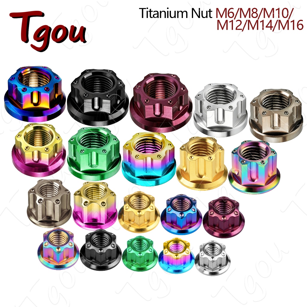 Tgou น็อตหน้าแปลนไทเทเนียม M6 M8 M10 M12 M14 M16 สําหรับรถจักรยานยนต์ จักรยาน