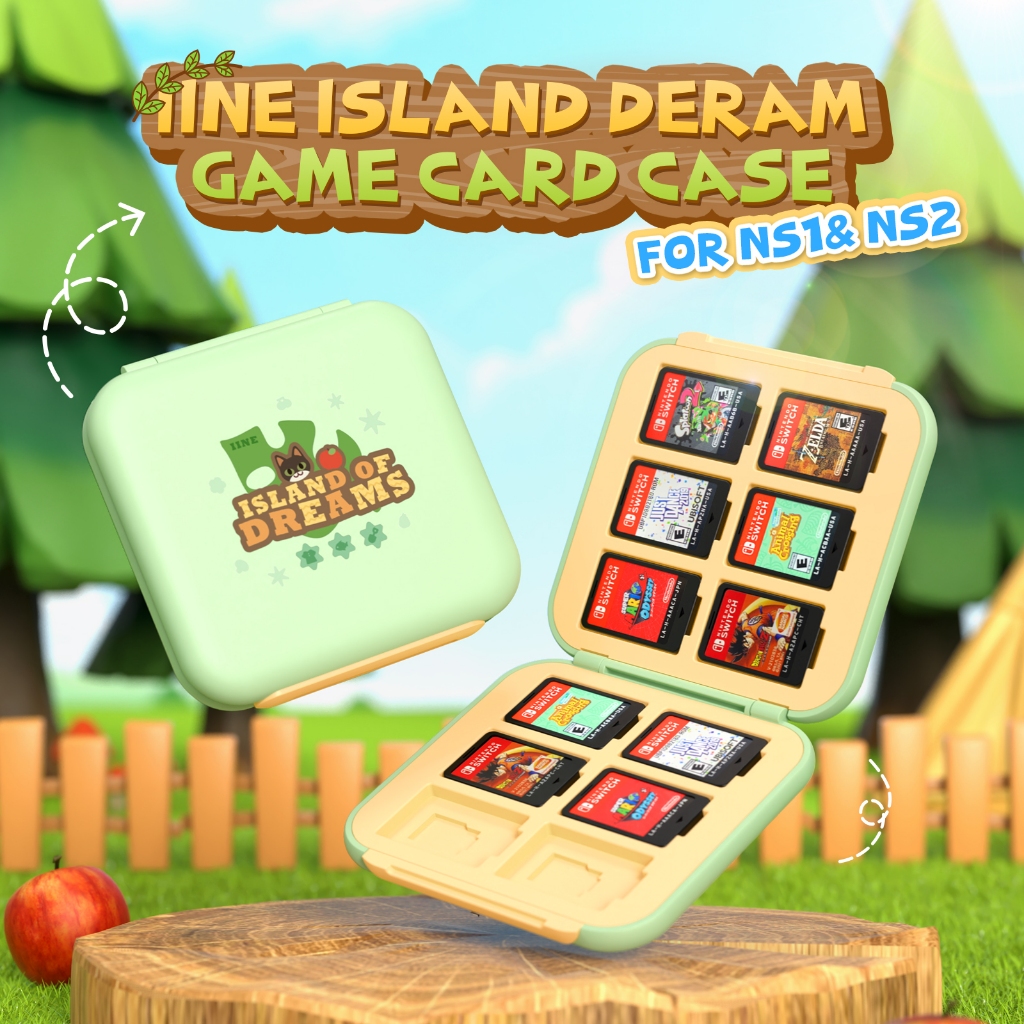 เคสการ์ดเกม ฝัน เกาะ สําหรับ NS1 & NS2, 12 ช่อง, ปิดแม่เหล็ก, ที่เก็บของแบบพกพาขนาดกะทัดรัดพร้อมการป้องกันเต็มรูปแบบ
