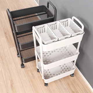 Multifunctional Trolley Cart Organizer 3/4/5 Tier Mobile Storage Moving Rack Utility Shelf for Home Kitchen Bathroom Bedroom Organizer