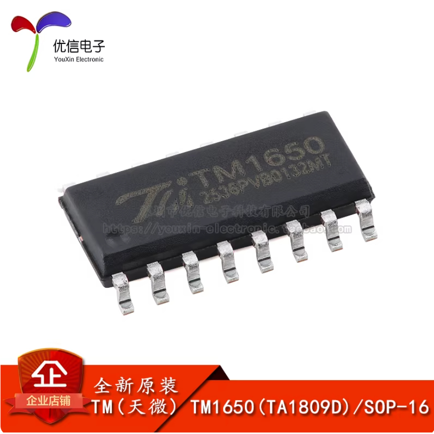 10PCS TM1650 (TA1809D) SOP-16 ชิป IC ควบคุมไดร์เวอร์ LED พร้อมอินเทอร์เฟซการสแกนคีย์บอร์ด