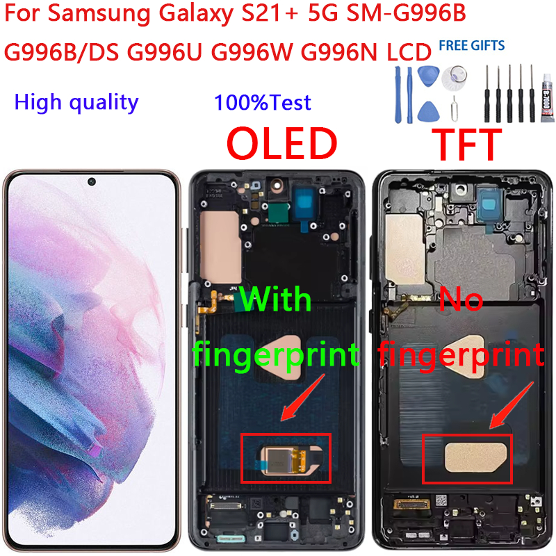 สําหรับ Samsung Galaxy S21 + 5G SM-G996B G996B/DS G996U G996W G996N จอแสดงผล LCD Touch Screen Digiti