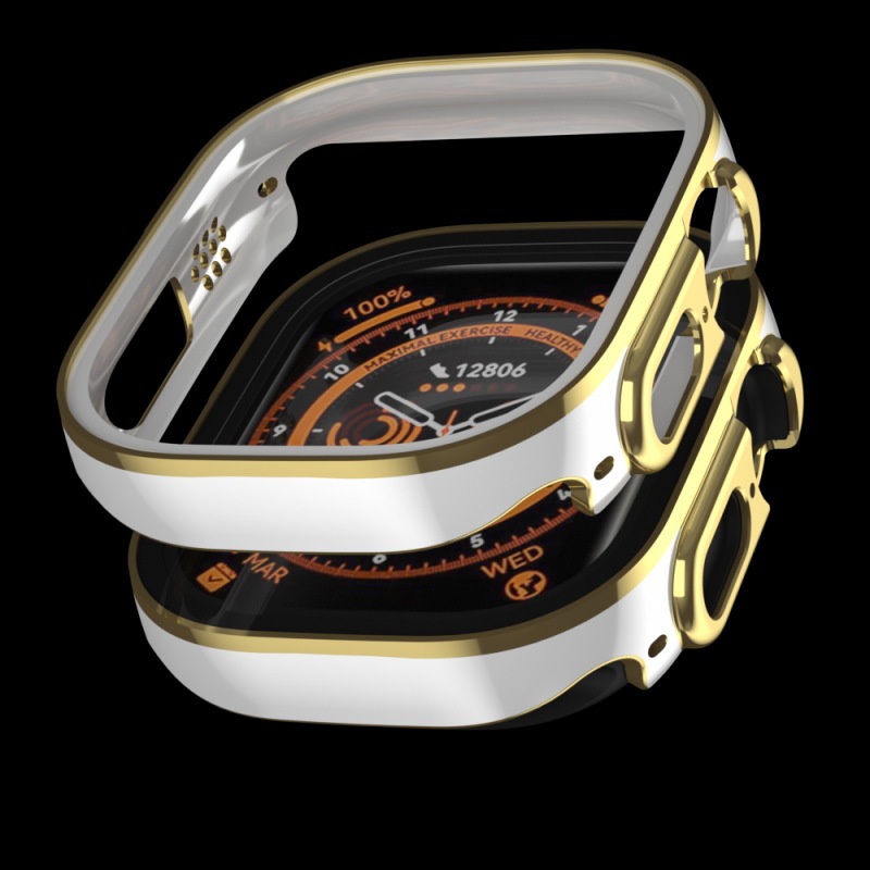 เคส Apple Watch Ultra 2/1 | เคสป้องกันสองสีรวมกัน กระจกเทมเปอร์ สำหรับ Apple Watch Series 9/8/7/SE 4