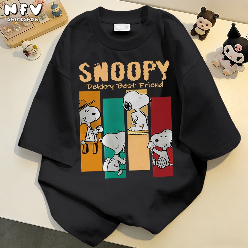 NFV แฟชั่นเกาหลี💕เสื้อยืด snoopy ใส่สบาย oversize ใส่สบายไม่รัดตัว ระบายอากาศ ผ้าคอตตอน 100% เนื้อผ้านุ่ม YG1254