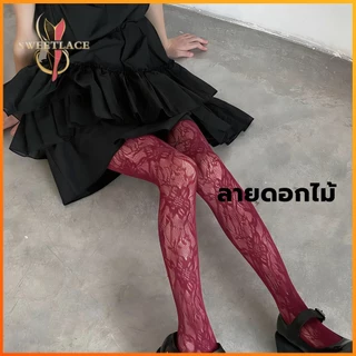 💖 ถุงน่องฟิชเน็ตลาย Hollow วัสดุลูกไม้สวยละเอียด 🎀 สไตล์ Lolita Harajuku แฟชั่นสุดปัง 🌸