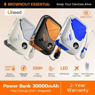 UNEED Original 20000/30000mAh Magnetic Powerbank Fast Charging Wireless Charger Portable Power Bank For iP & Android Small Power Station