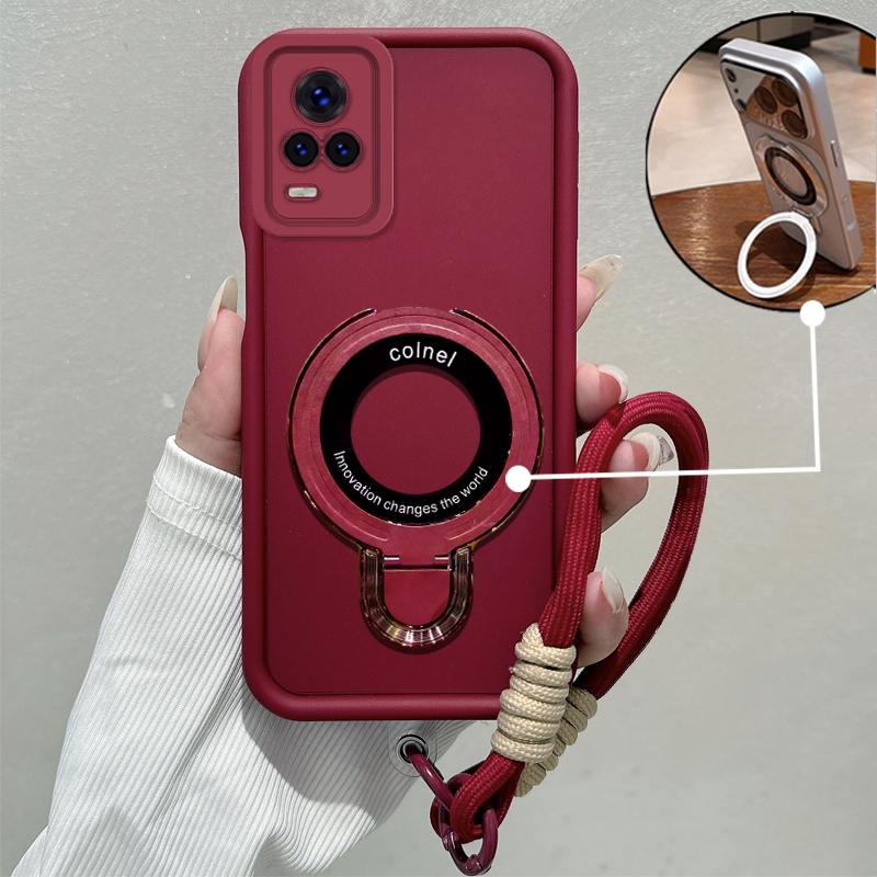 กรณีสําหรับ vivo V21E vivo V21 ขั้นสูง minimalist anti drop เคสโทรศัพท์ความงาม 3D โลหะผู้ถือโทรศัพท์