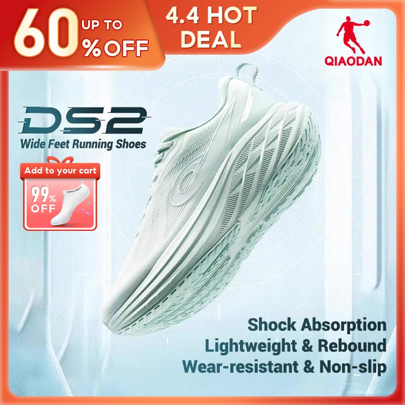 Qiaodan DS2 Women Running Shoes ผู้หญิง เบาะหนานุ่ม เด้ง Wide Toe Light & Comfortable QXB022253211R