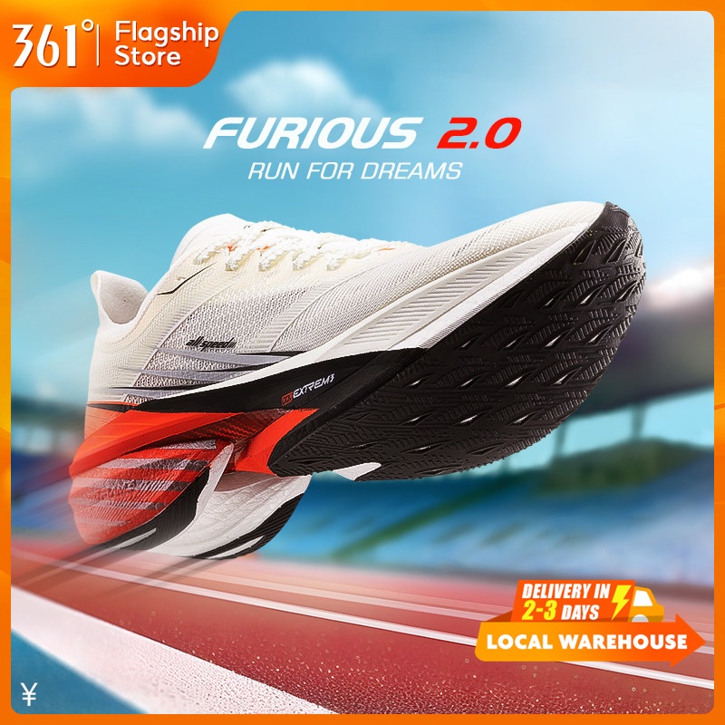 【361 Degrees】Furious 2.0 | รองเท้าวิ่งชาย พื้นหนา น้ำหนักเบา 672432201