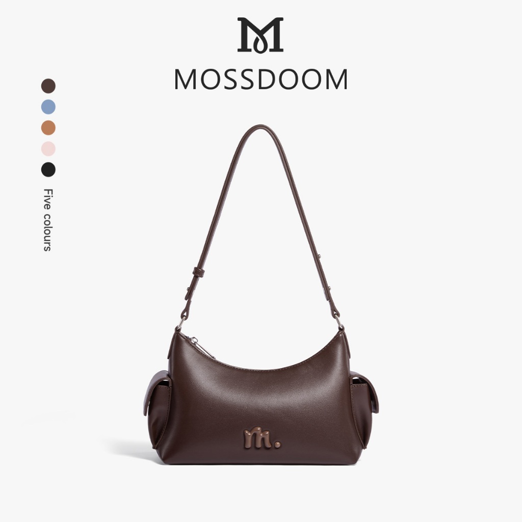 MOSSDOOM Pippa Bag กระเป๋าสะพายทรงโค้ง หนังนุ่ม มินิมอล มีช่องด้านข้าง