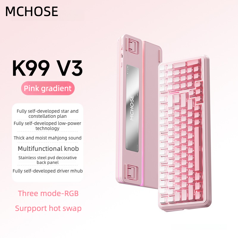 MCHOSE K99 V2 K99 V3 Custom คีย์บอร์ดแบบกลไกปะเก็นโครงสร้าง 2.4g ไร้สายบลูทูธสามโหมด RGB E-sports เกม