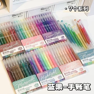 ปากกาเจลที่มีสีสัน 9 ชิ้น / ชุด Morandi สี 0.6 มม. เครื่องหมายหมึกสีวินเทจสำหรับการตกแต่งบัญชีมืออุปกรณ์ศิลปะโรงเรียน