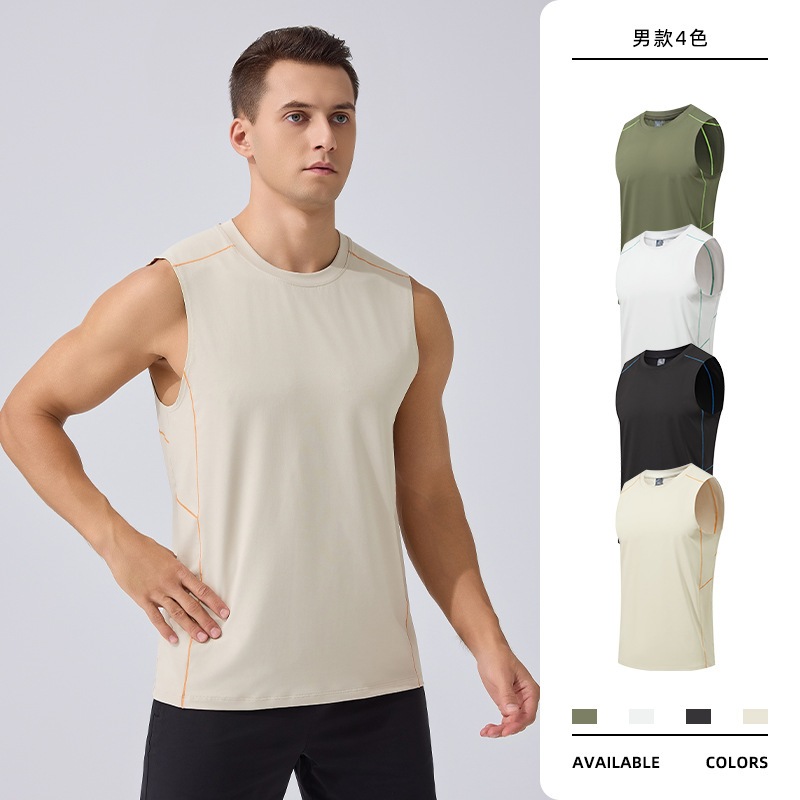 เสื้อกั๊กสำหรับการออกกำลังกายของผู้ชาย สำหรับฤดูร้อน ระบายอากาศได้ดี สไตล์สปอร์ต เหมาะสำหรับกิจกรรมกลางแจ้งและฟิตเนส