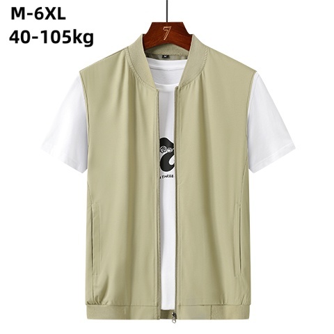 เสื้อแขนกั๊กผู้ชาย ทำจากผ้าไหมน้ำแข็ง สวมใส่สบาย เหมาะสำหรับฤดูร้อน