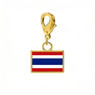 LIKGRET อินเทรนด์ 10 มม.ความกว้างเอเชียประเทศธง Charms จี้สแตนเลสสําหรับ DIY ทําพวงกุญแจ Bagchain