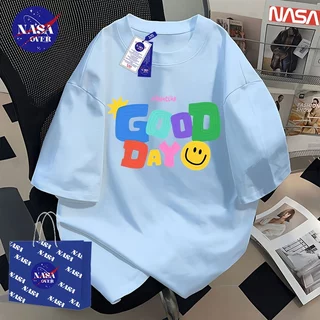 【ของพร้อมส่ง ส่งใน 24 ชั่วโมง】🔥NASA สีขาว oversize **การออกแบบแนวการ์ตูนขี้เล่น** ลายตัวอักษร🅰️ มินิมอล เสื้อ ยูนิเซ็กส์ YG398