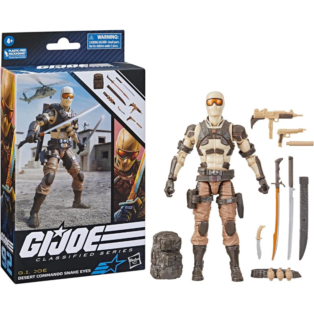 กิ.ไอ. Joe Classified Series Desert Commando Snake Eye สะสม GI ฟิกเกอร์ โจ เคลื่อนย้ายได้ 92, 6 นิ้ว